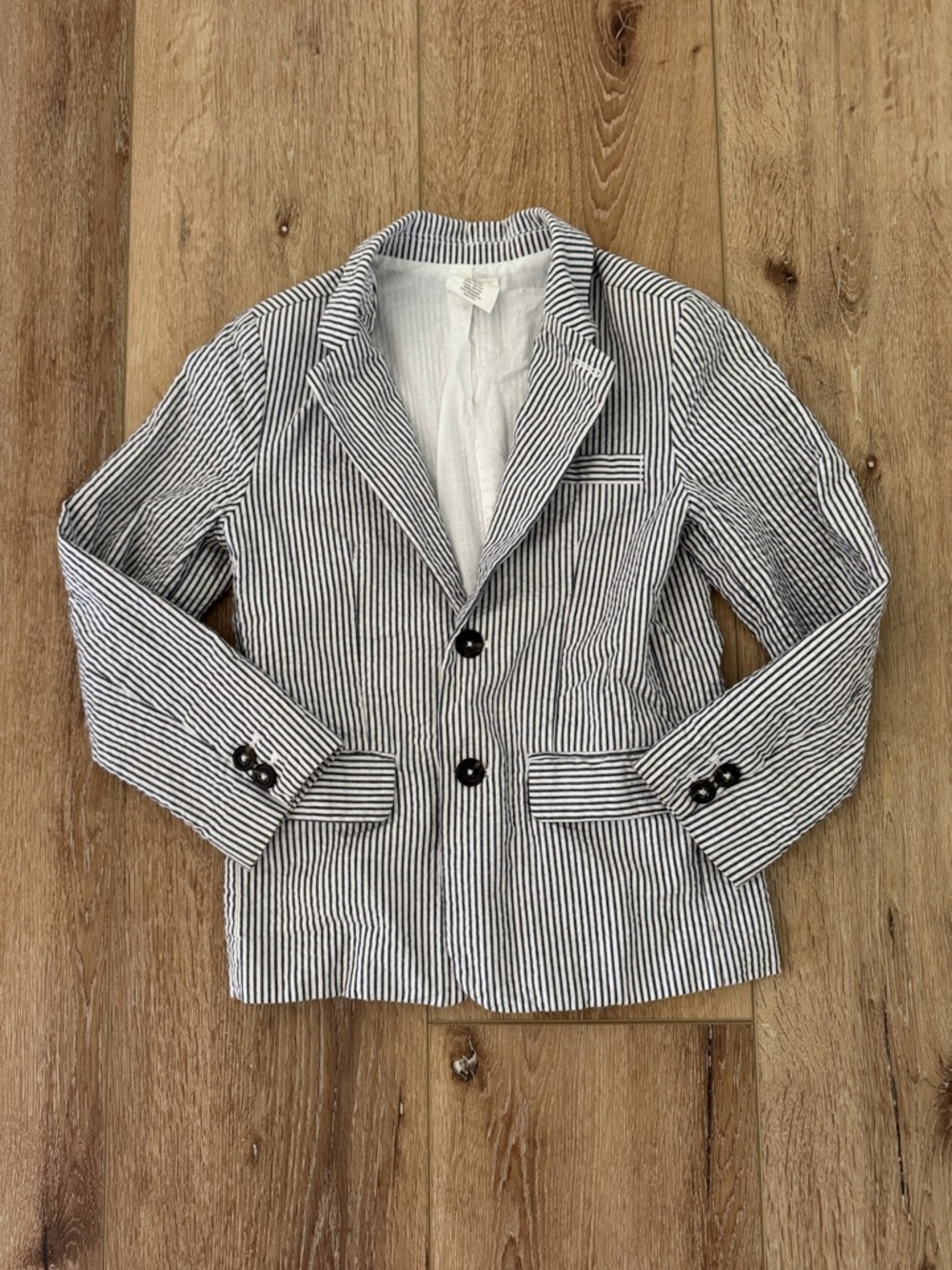 Crazy 8 | Gray & White Striped Blazer | size M 7/8 | 💯 Cotton